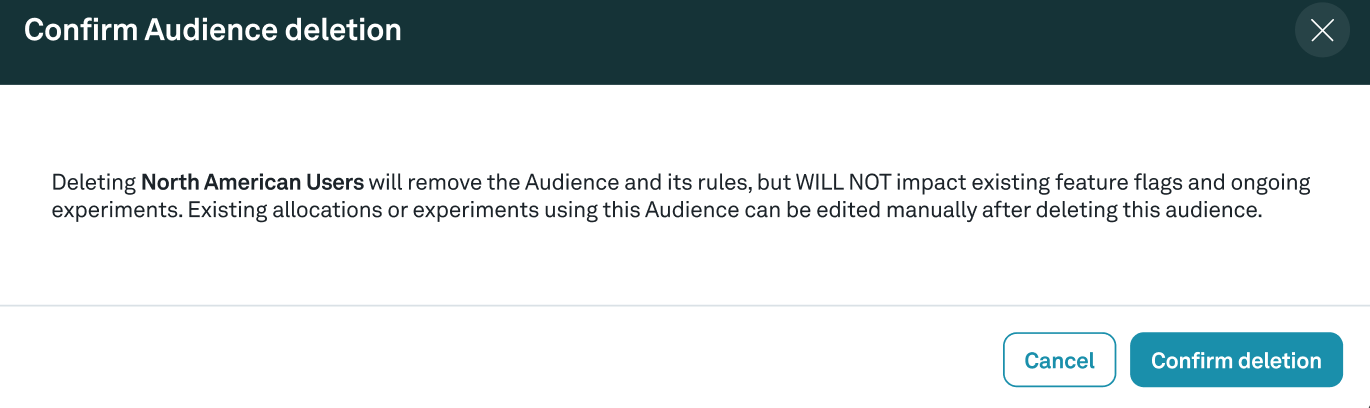 Deleting confirmation