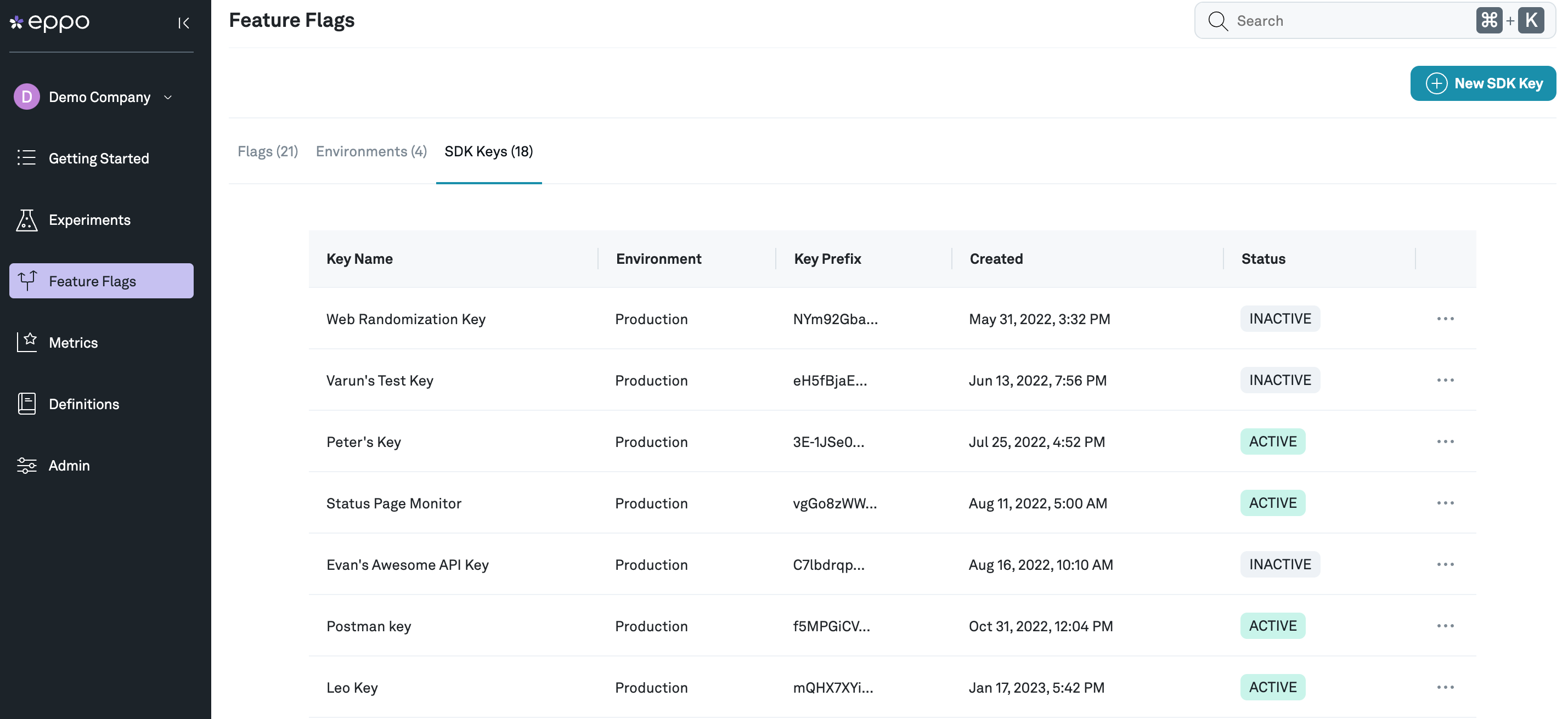 SDK key setup